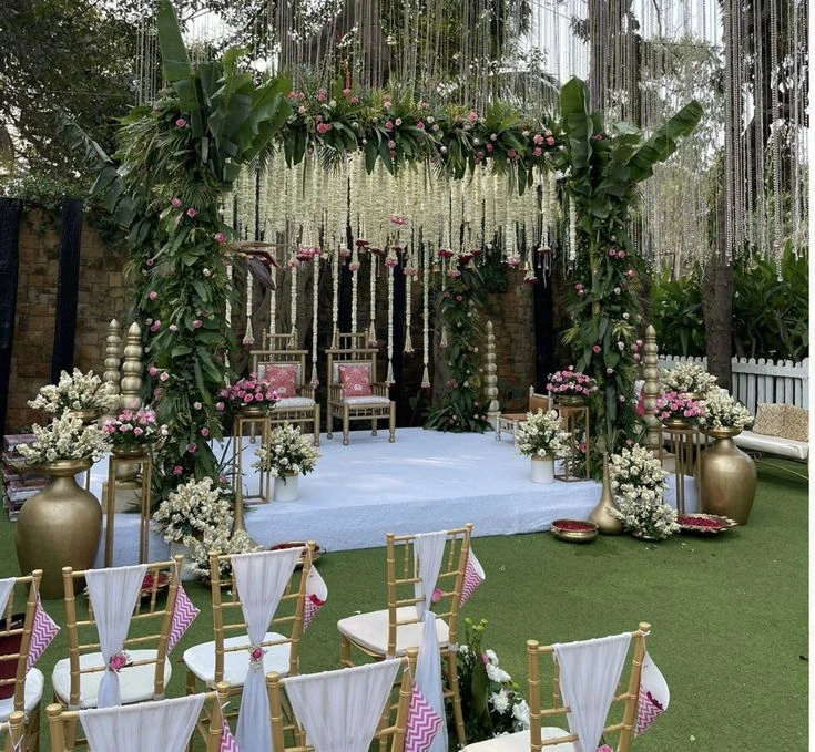 Wedding reception stage decoration